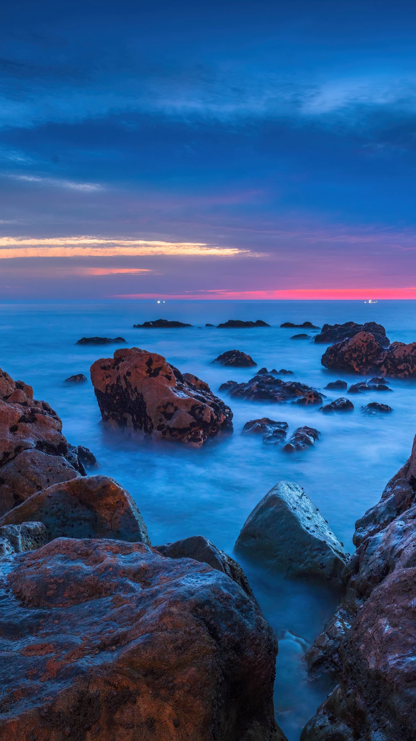 Beach Ocean Sunset Horizon Rocky Shore x