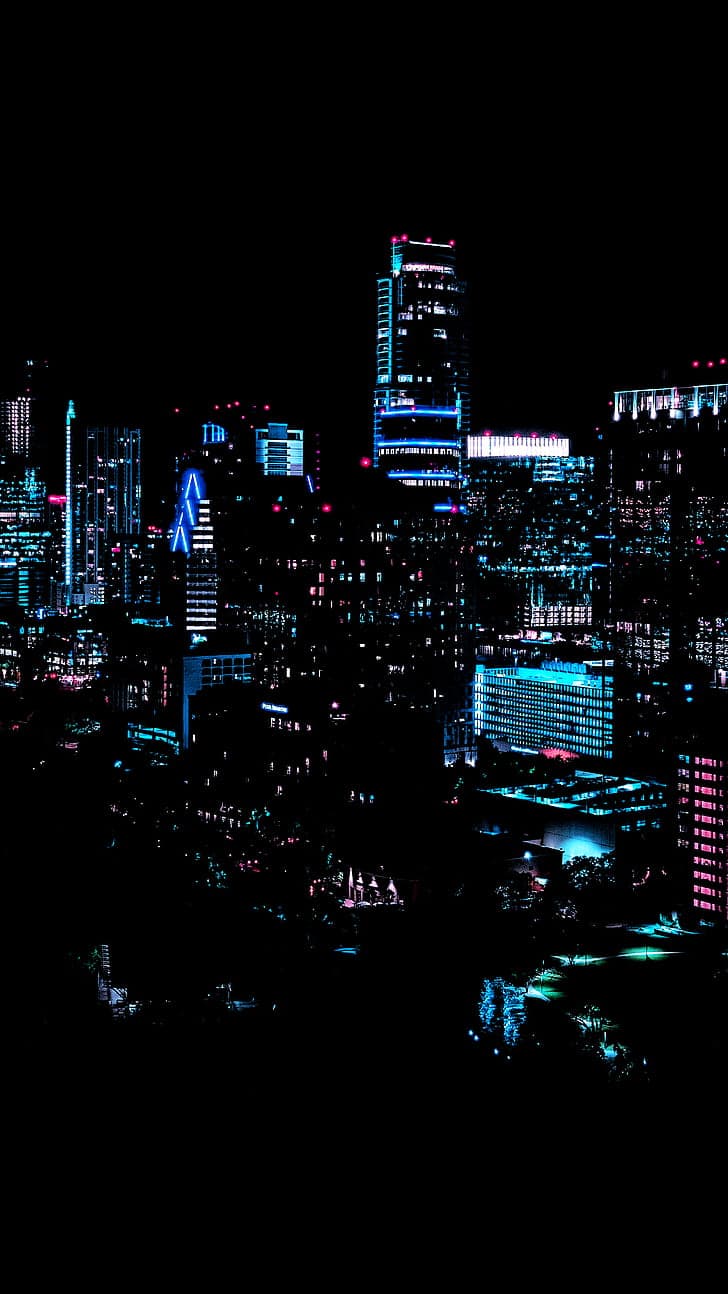 City Night Dark Building Wallpaper Preview - free HD phone wallpaper for iPhone and Android, 1284x2778