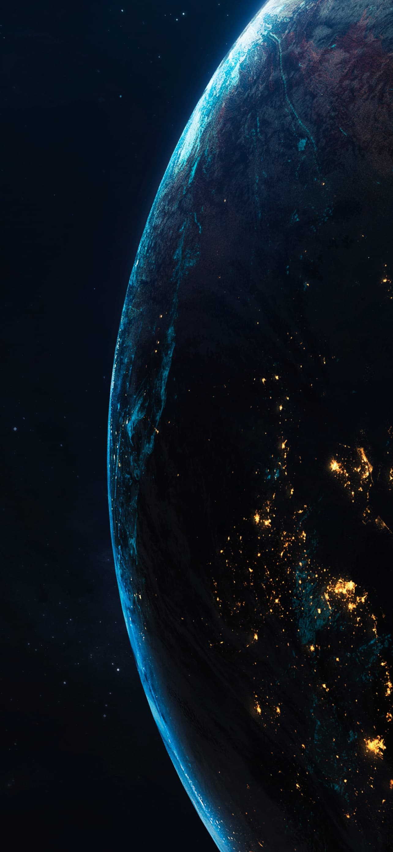 Earthlike Planet Space Ship Universe Closeup Blue x