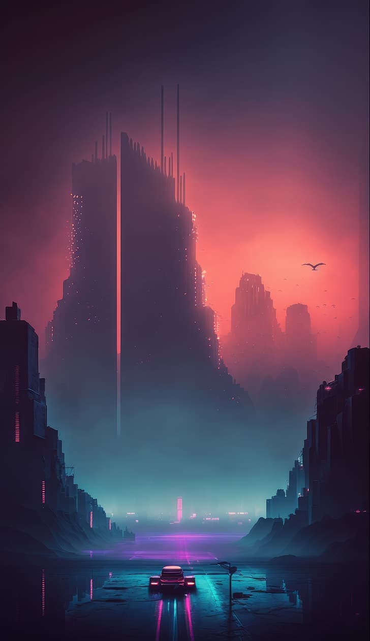 Ai Art Illustration Vertical Portrait Display Cyberpunk Hd Wallpaper Preview - free HD phone wallpaper for iPhone and Android, 1284x2778