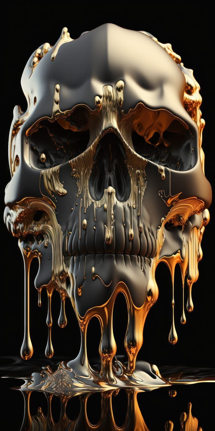 Ai Art Skull Melting Vertical Portrait Display Hd Wallpaper Preview - free HD phone wallpaper for iPhone and Android, 1284x2778