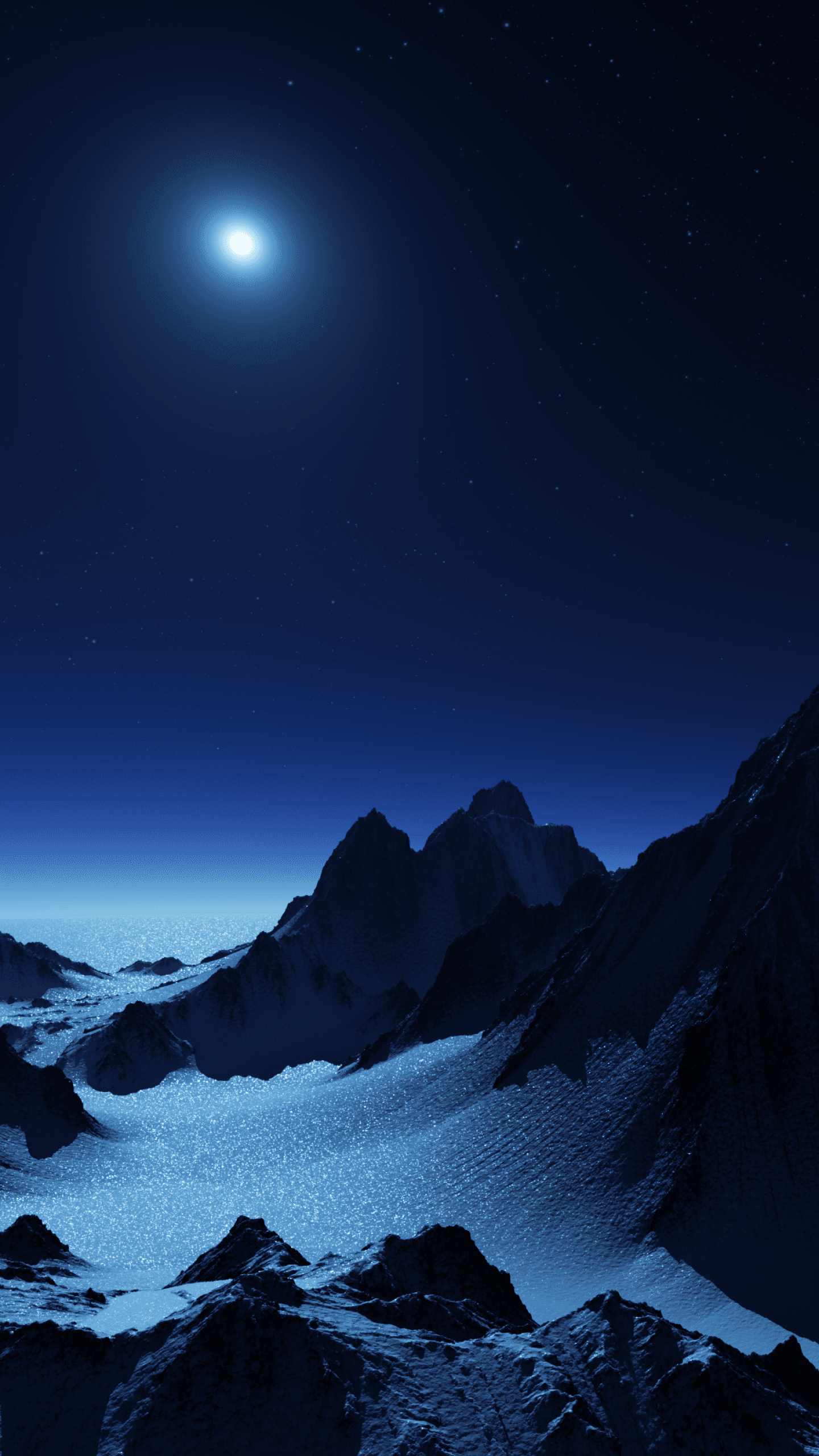 Antarctica Mountain Range Glacier Snow Covered Night Sky x