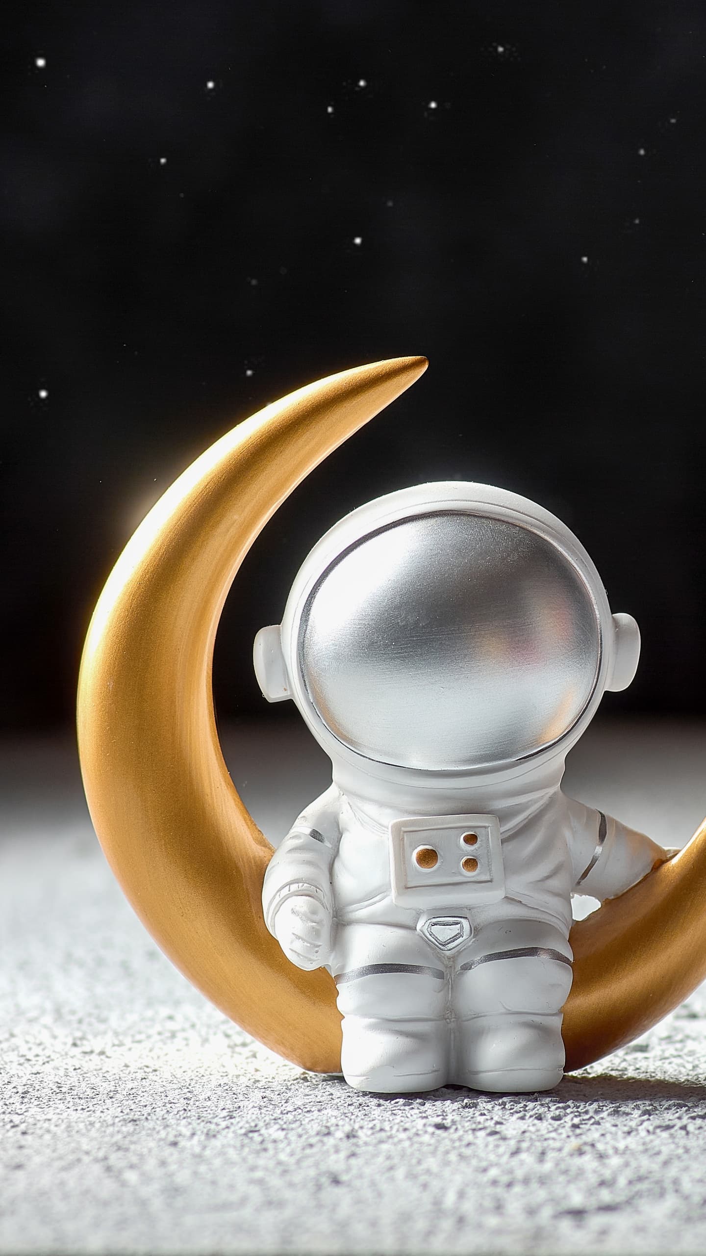 Astronaut Space Suit Crescent Moon Half Moon Surface Moon 5k x - free HD phone wallpaper for iPhone and Android, 1284x2778