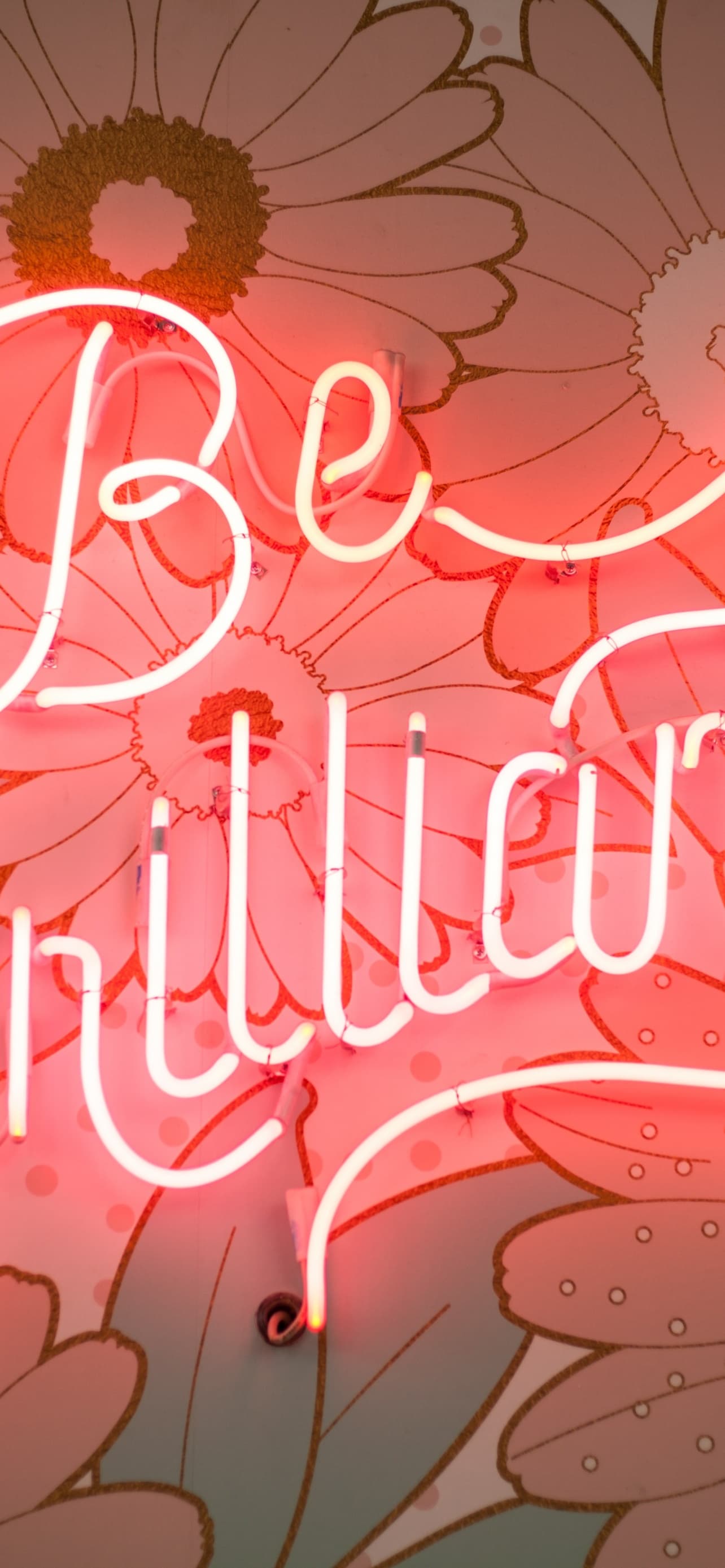 Be Brilliant Neon Light Floral Signage Pink Light 5k x - free HD phone wallpaper for iPhone and Android, 1284x2778