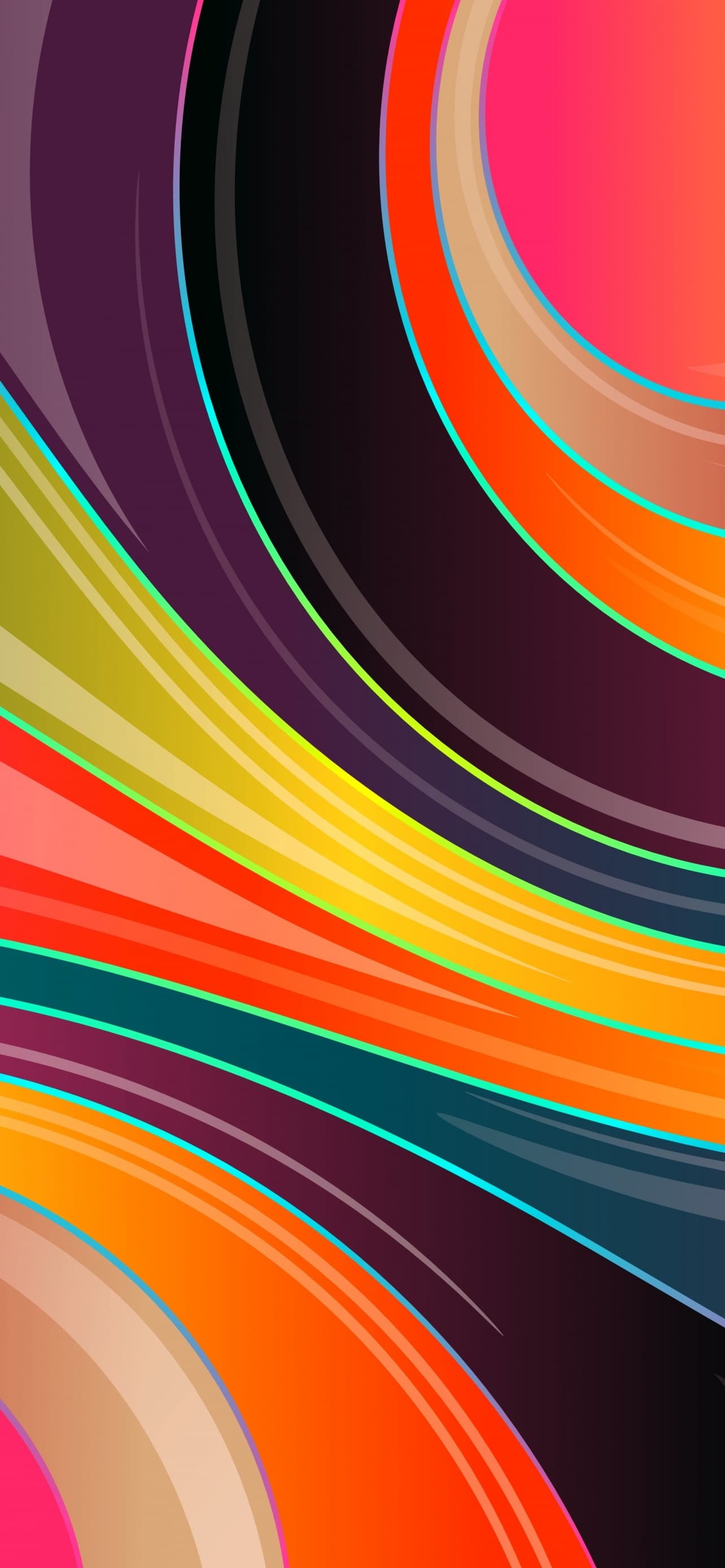 Colorful Background Waves Lines Glossy Multicolor 5k x