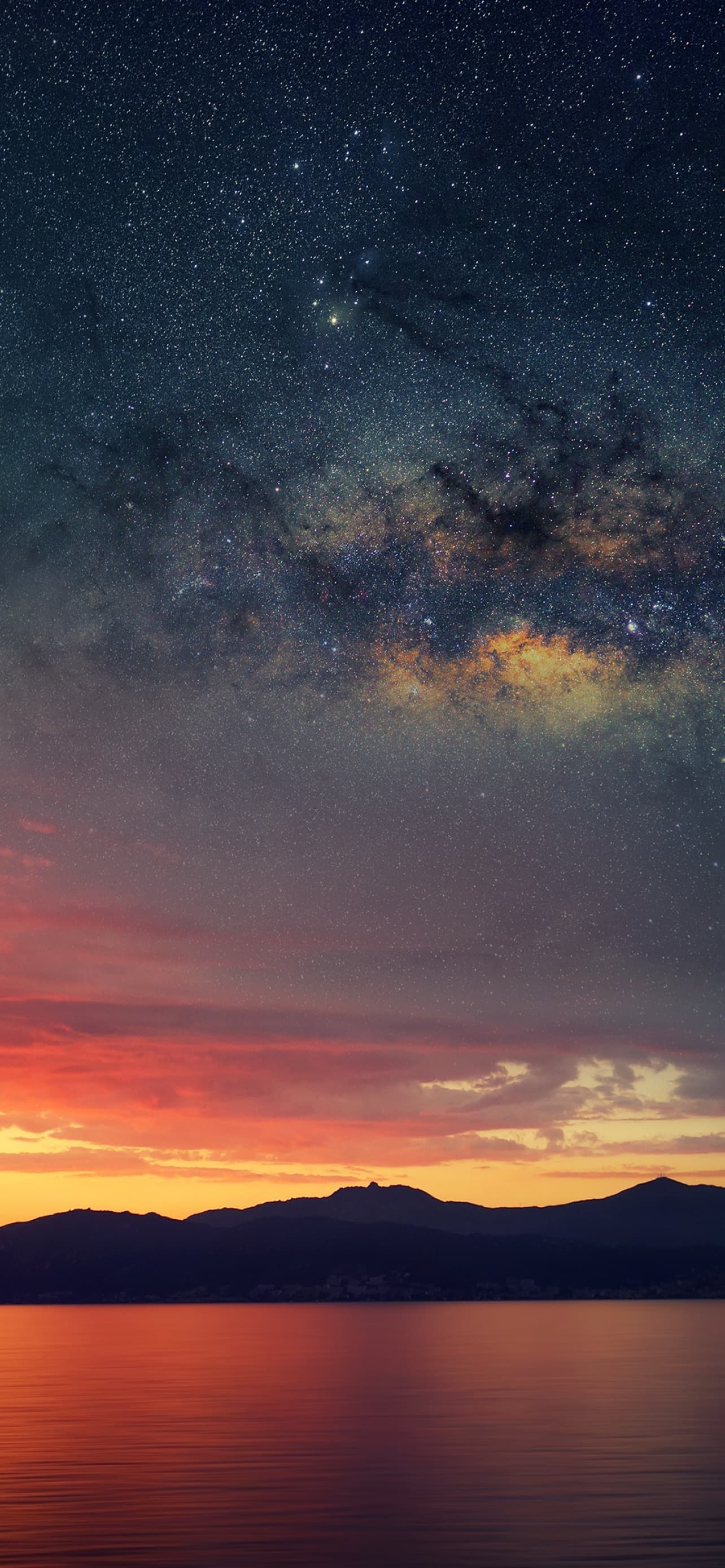 Corsica Island Sunset Orange Silhouette Landscape Astronomy x
