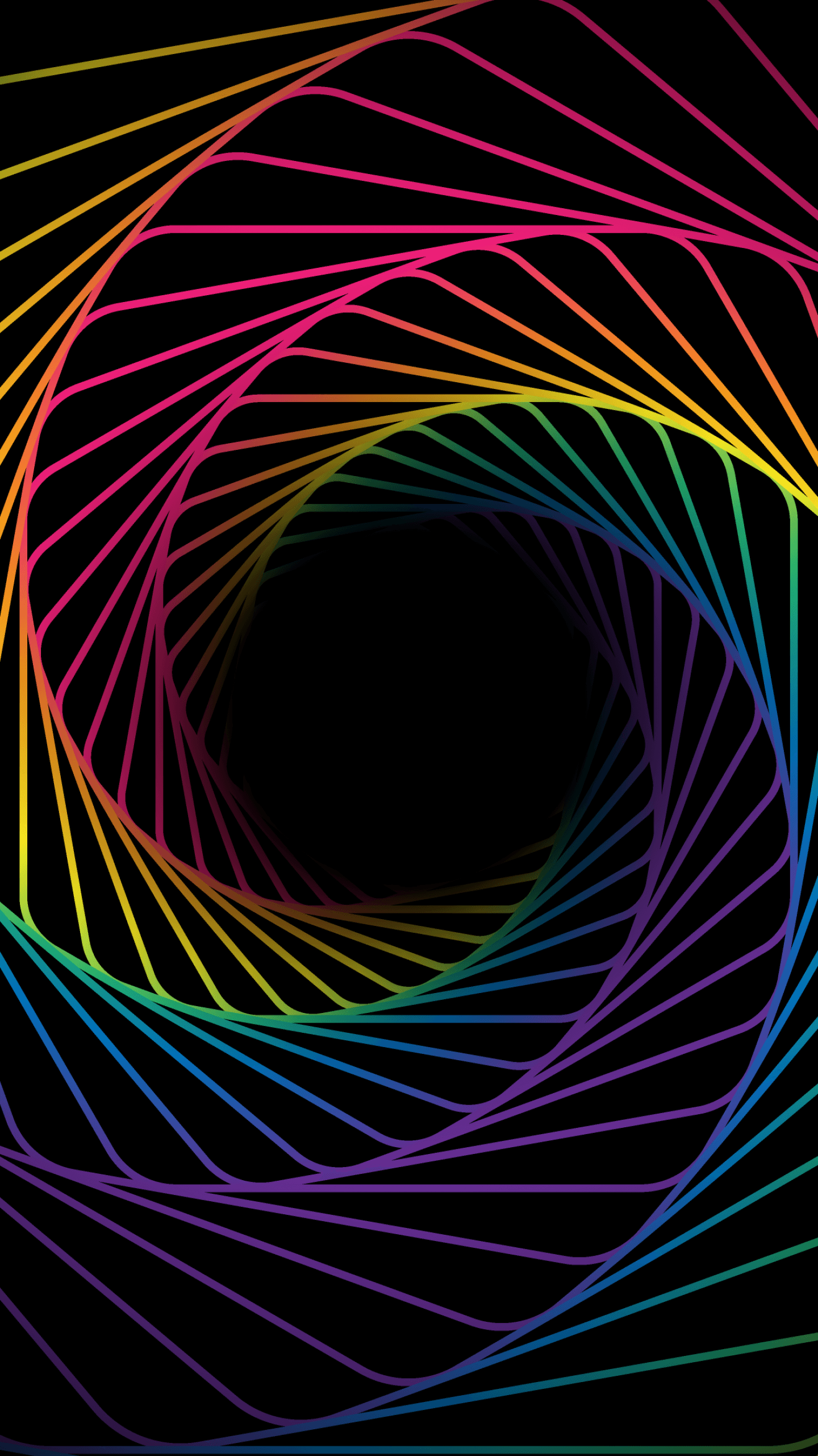 Cosmic Rainbow Swirl Spiral Black Background Multicolor x