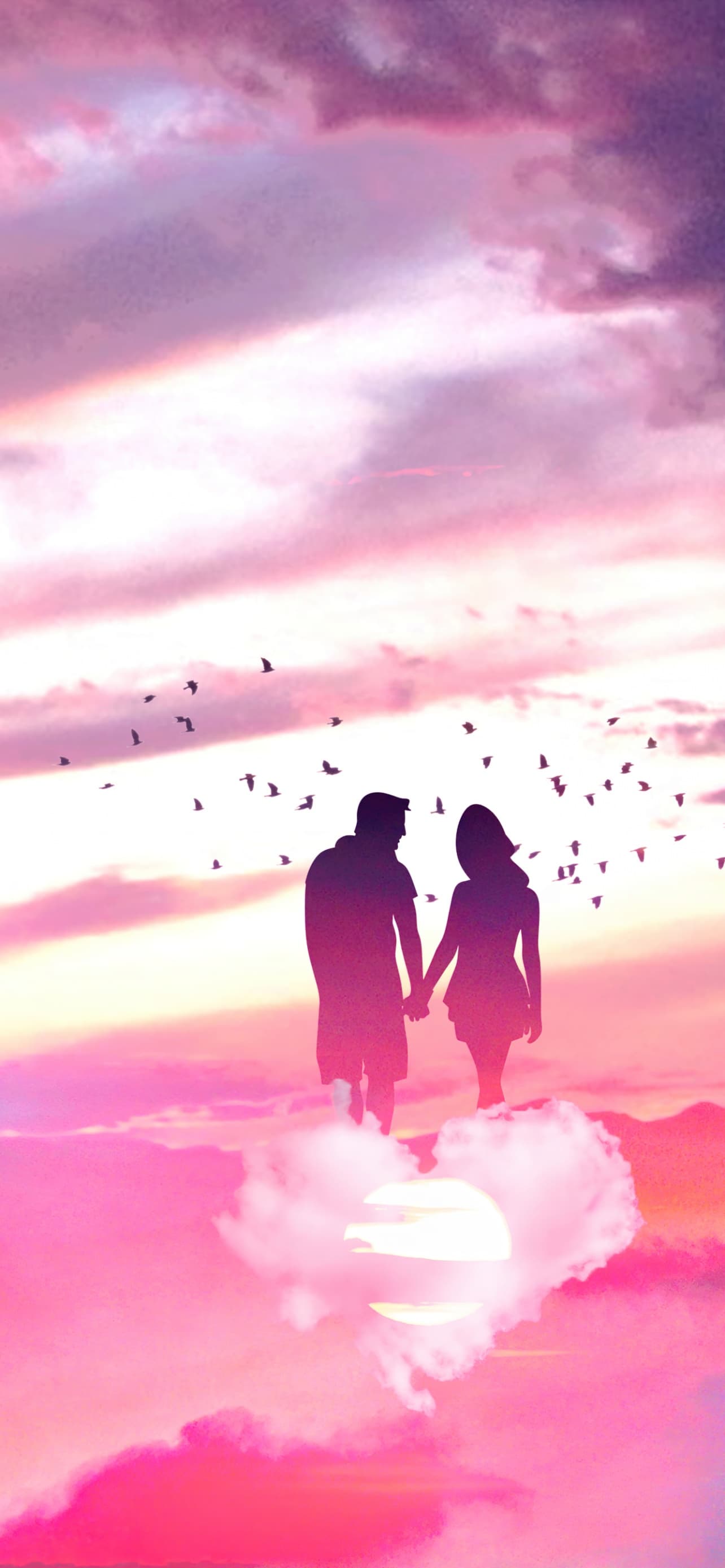 Couple Lovers Above Clouds Surreal Dream Romantic Together x