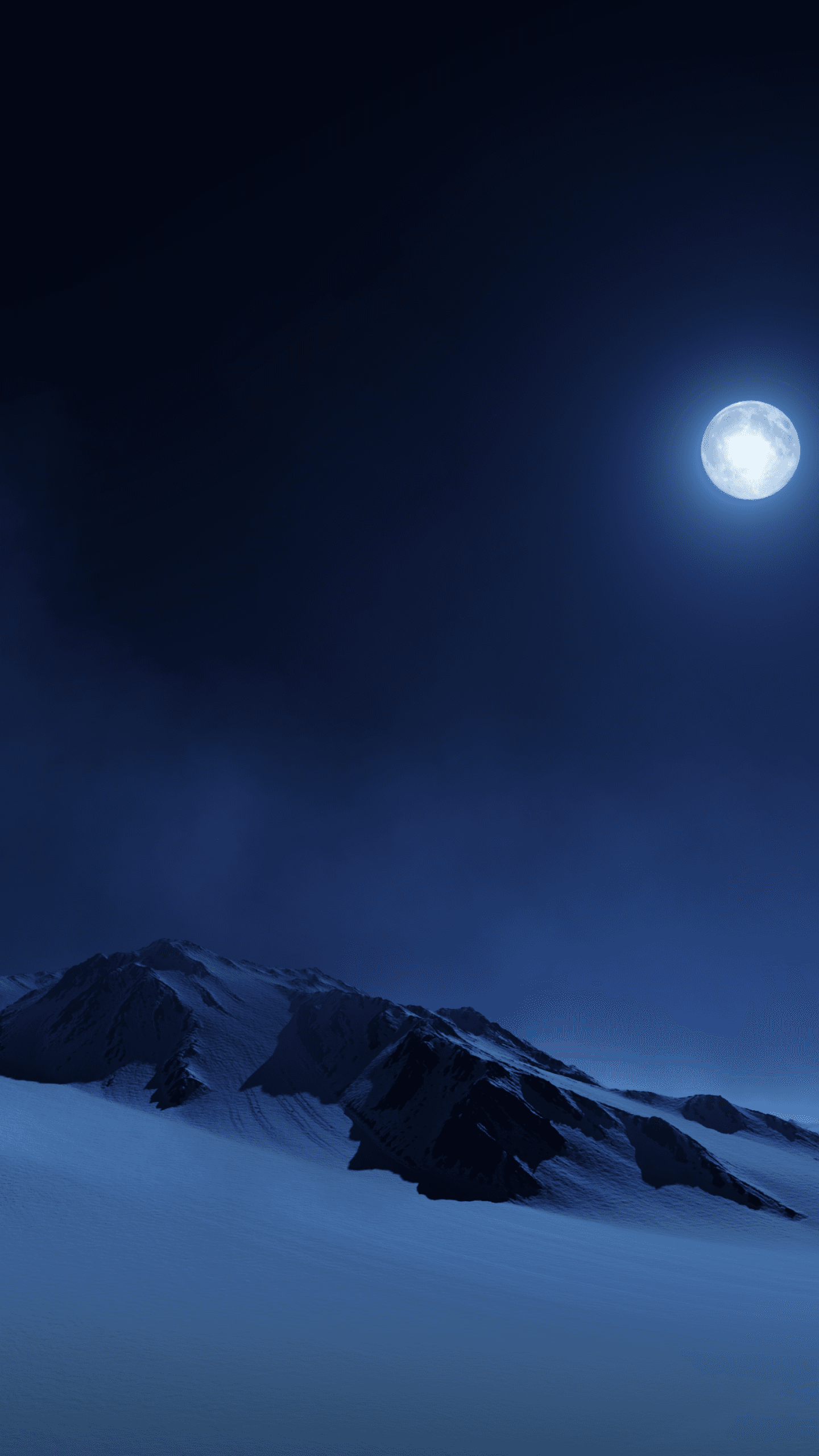 Full Moon Night Sky Snow Covered Foggy Landscape Twilight x - free HD phone wallpaper for iPhone and Android, 1284x2778