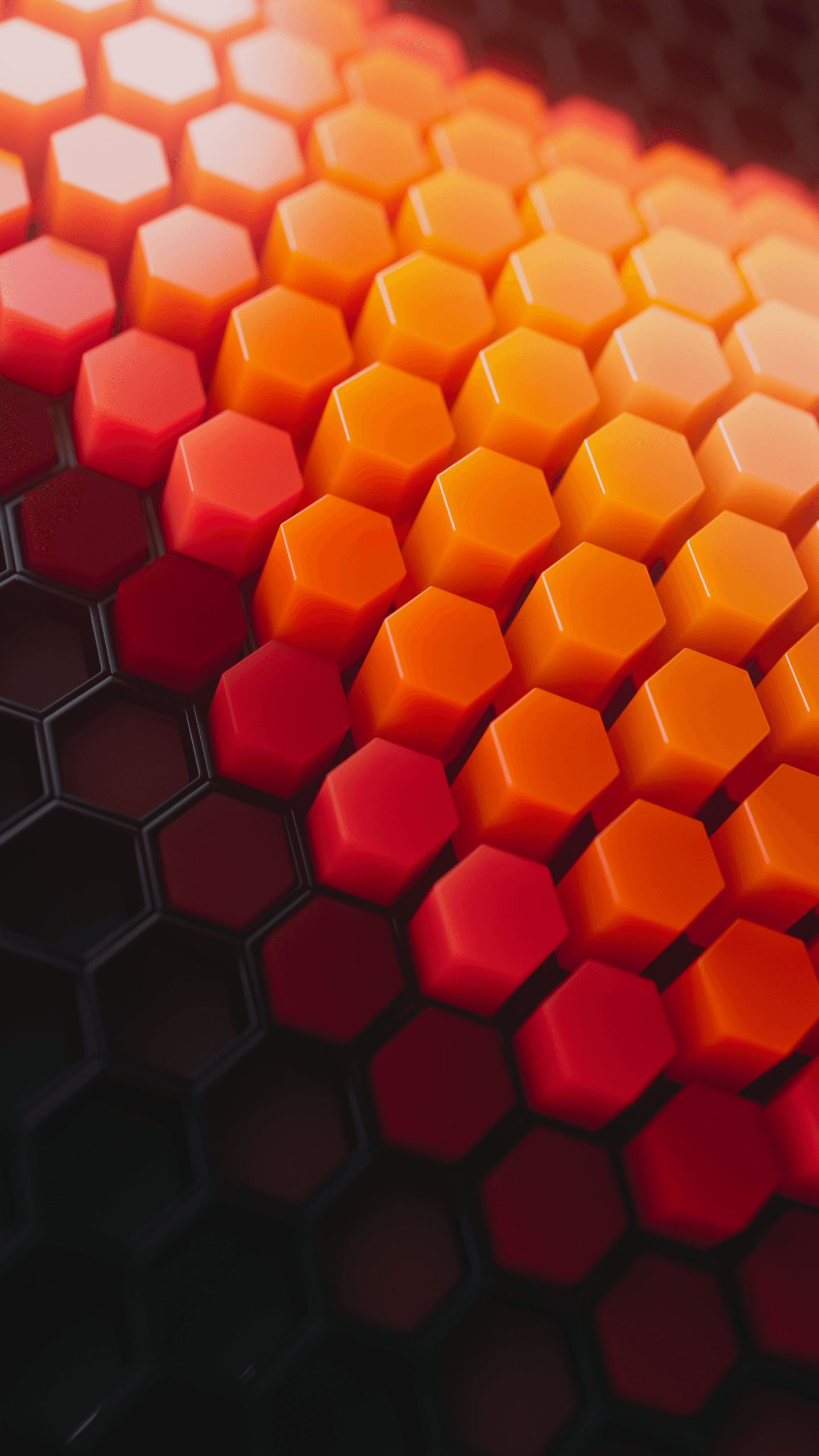 Hexagons Patterns Orange Background Orange Blocks Black x