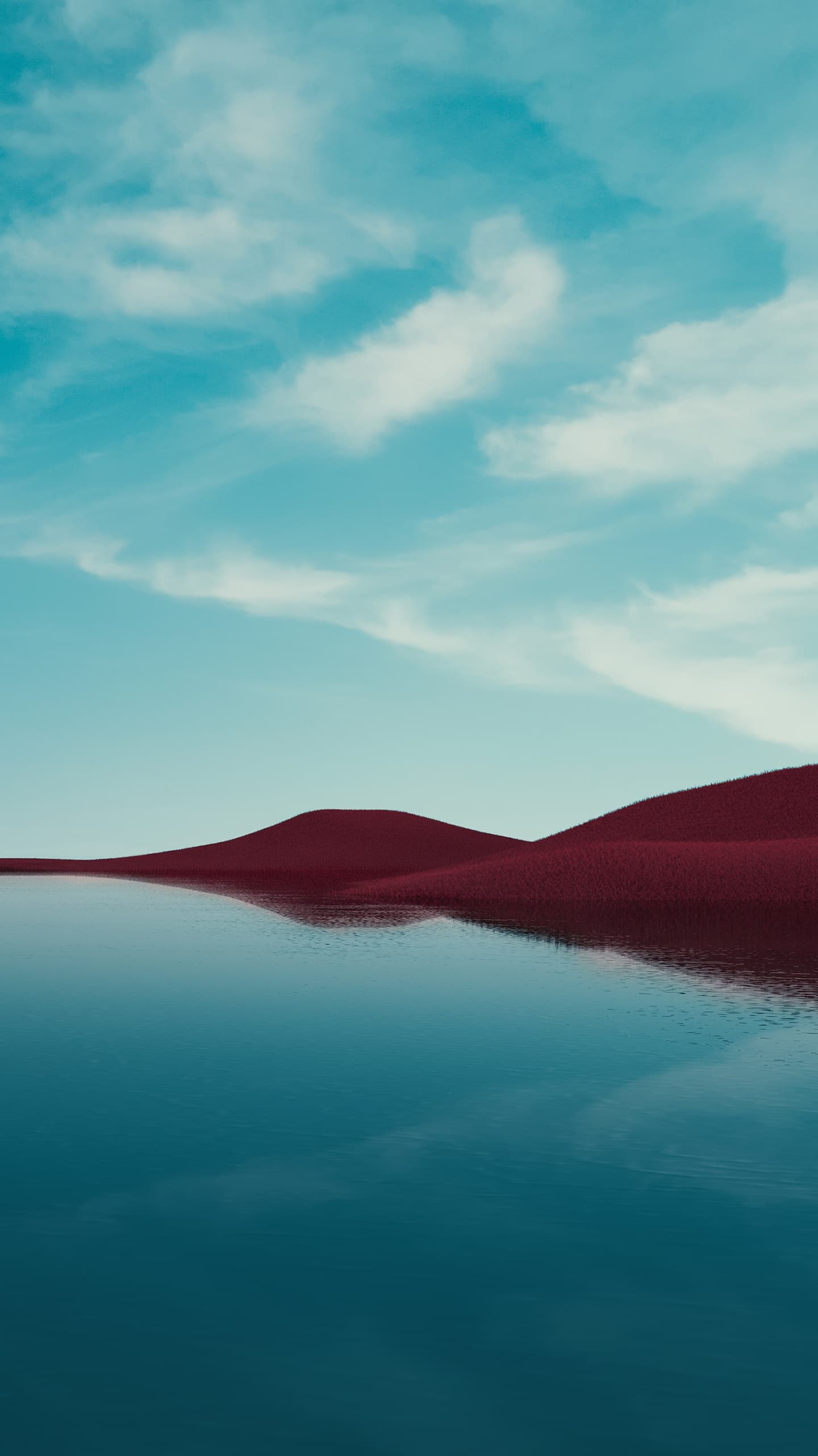 Lone Tree Lake Dry Fields Clear Sky Reflections Landscape x