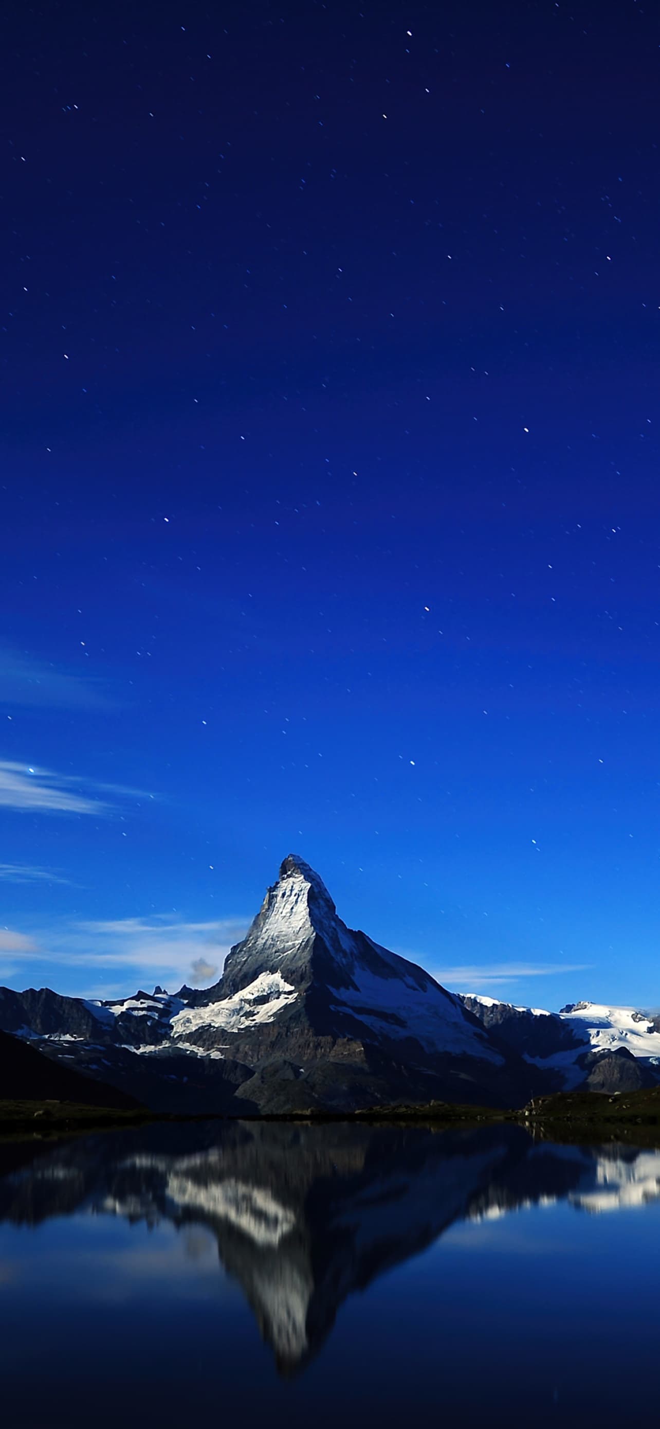 Matterhorn Alps Mountains Night Dark Silhouette Panorama x