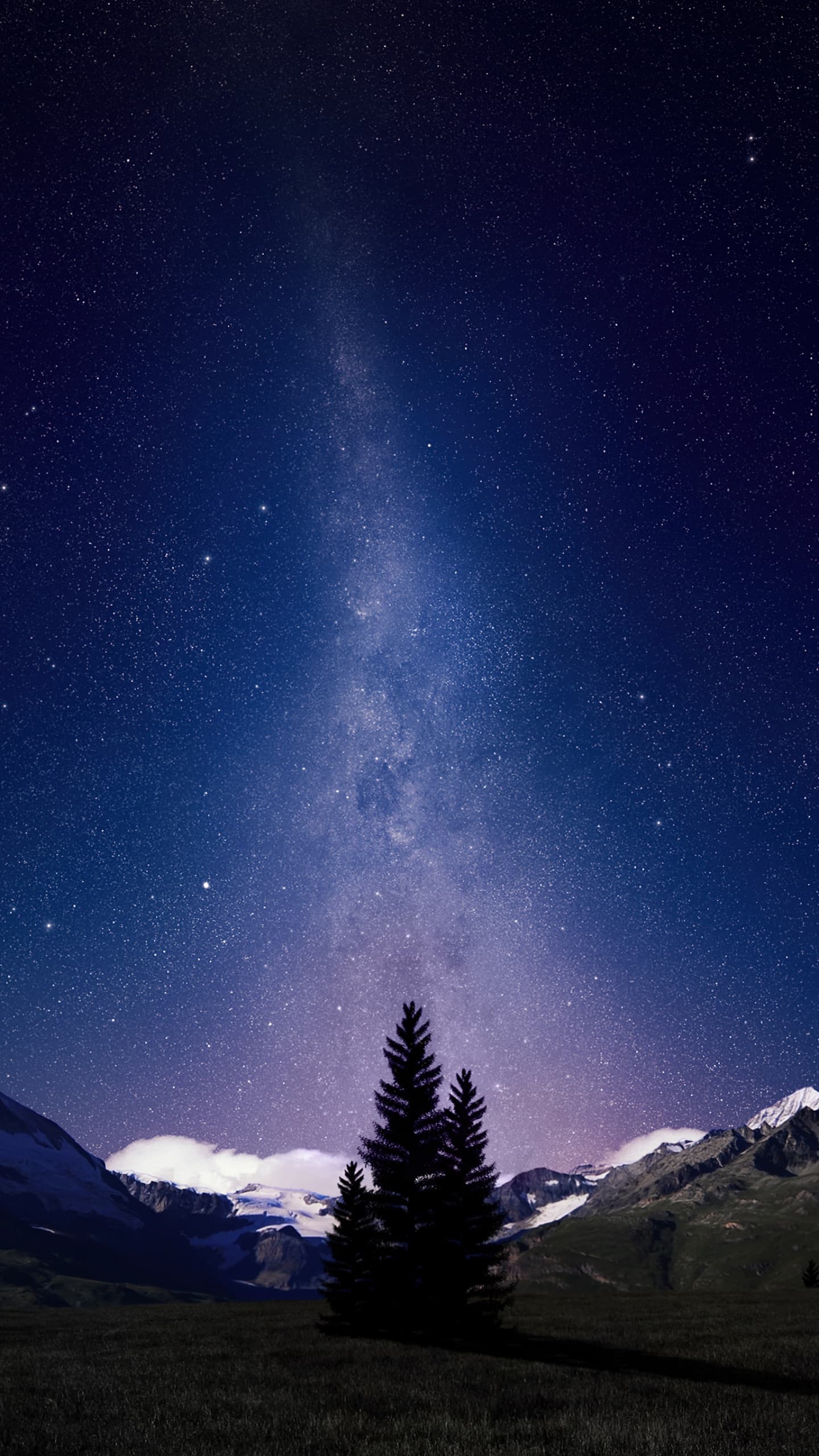 Milky Way Night Sky Alps Mountains Swiss Alps Digital x