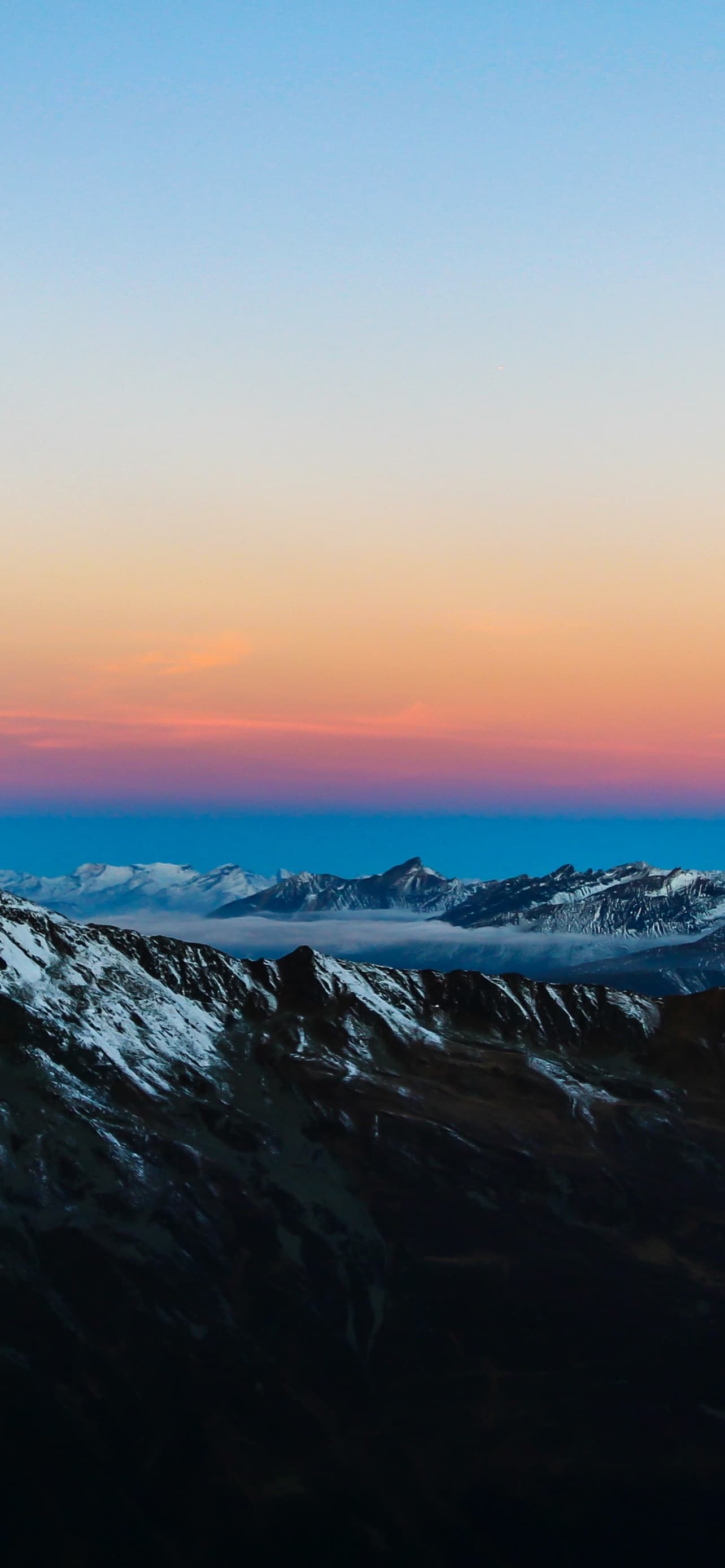 Mountain Range Glacier Mountains Snow Covered Peak Aerial x - free HD phone wallpaper for iPhone and Android, 1284x2778