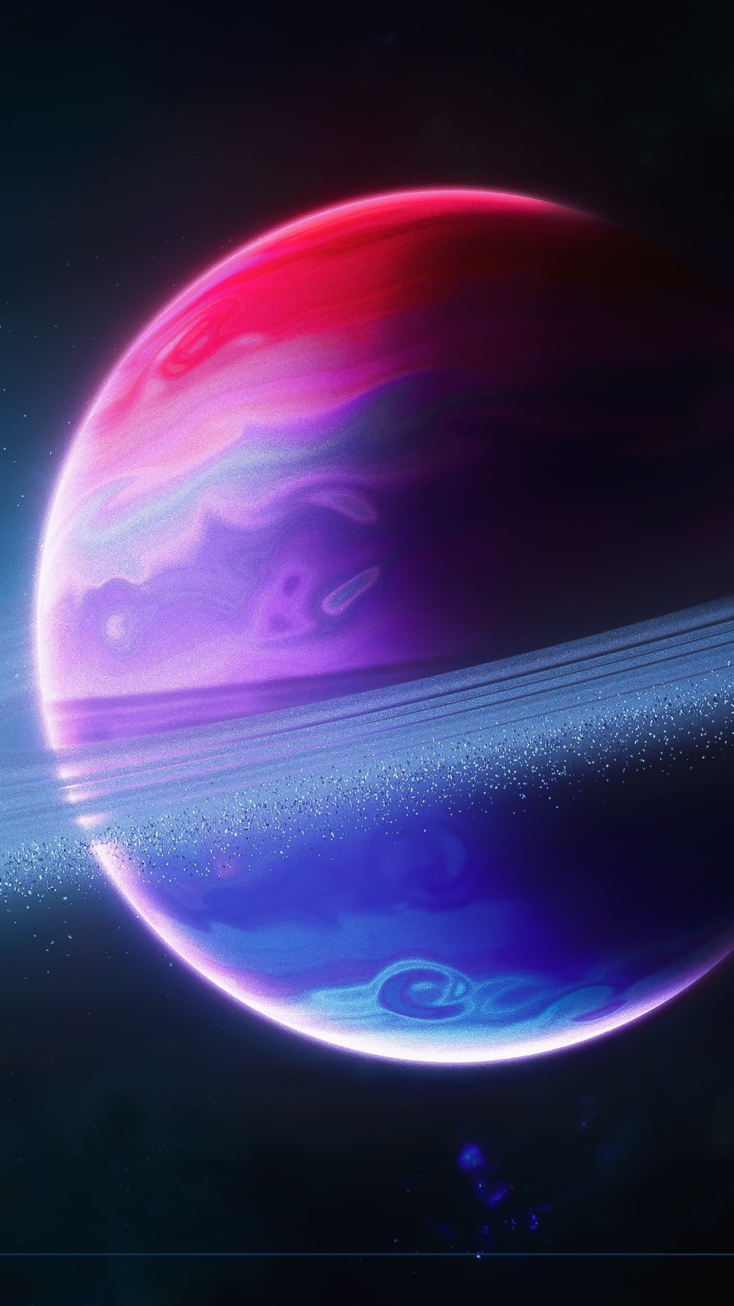 Planet Rings Of Saturn Colorful Astronomy Ultrawide Dual x