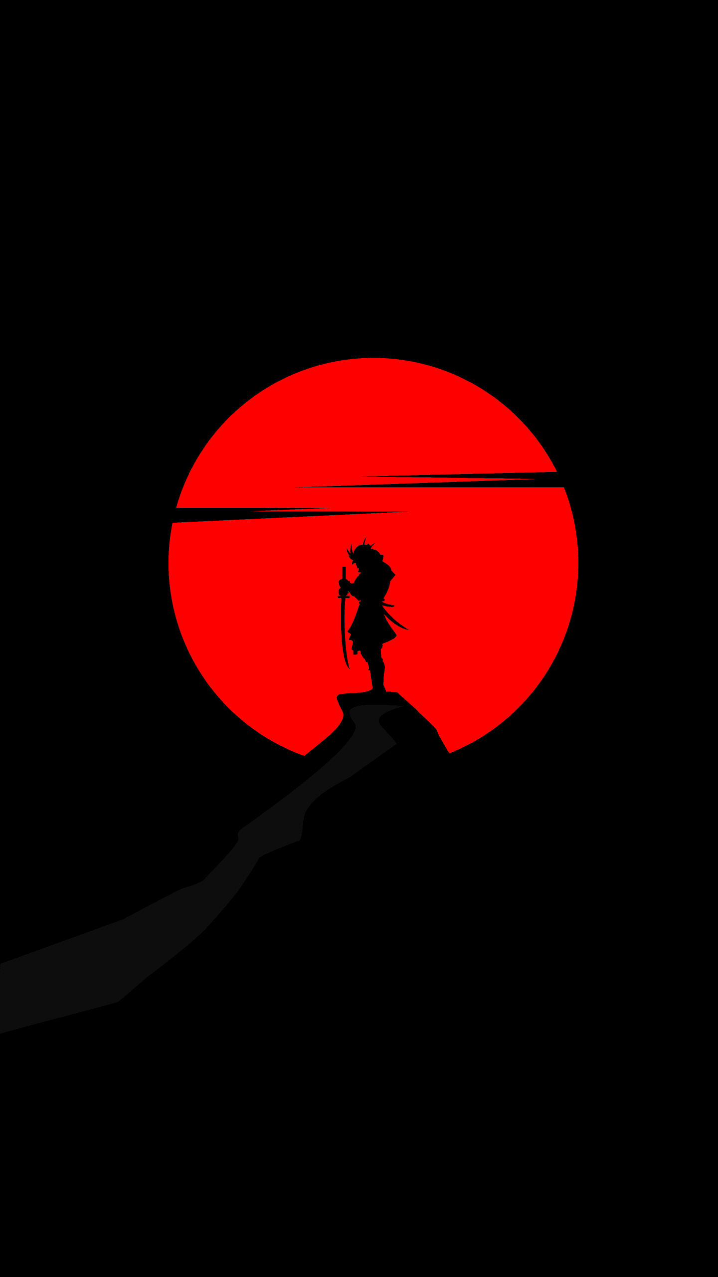 Samurai Katana Warrior Immortal Sun Silhouette Black x