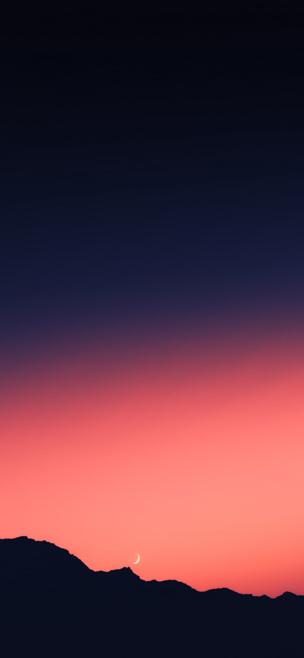 Silhouette Mountain Sunset Orange Sky Mountain Range Moon x