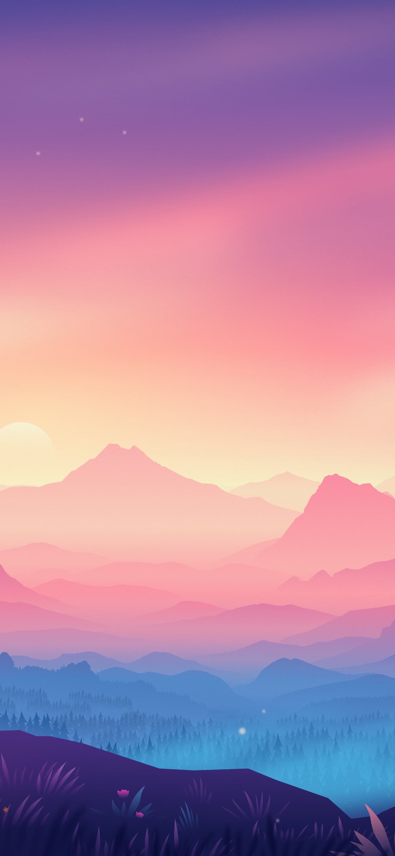Valley Landscape Aesthetic Mountains Gradient Background x - free HD phone wallpaper for iPhone and Android, 1284x2778